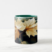 Bladeren aan de rivier tweekleurige koffiemok (Center)