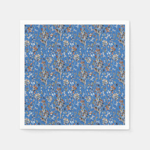 bladeren bessen blauw bloemig servet