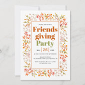 Bladeren, bessen verbrand sinaasappel Friendsgivin Kaart (Voorkant)