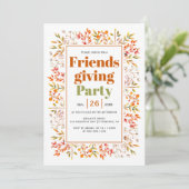 Bladeren, bessen verbrand sinaasappel Friendsgivin Kaart (Staand voorkant)