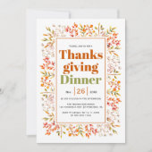 Bladeren, bessen verbrand sinaasappel Thanksgiving Kaart (Voorkant)