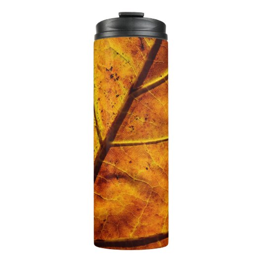 Bladeren bladeren herfst textuur thermosbeker (Voorkant)