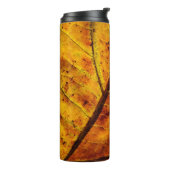 Bladeren bladeren herfst textuur thermosbeker (Gedraaid links)