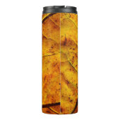 Bladeren bladeren herfst textuur thermosbeker (Achterkant)