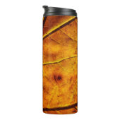 Bladeren bladeren herfst textuur thermosbeker (Geroteerd rechts)