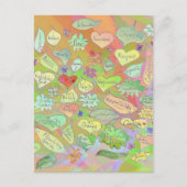 Bladeren, bloemen, harten / Briefkaart met bewuste (Voorkant)