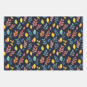 Bladeren & Bloemen Krijt Tekening Herfst Gift Inpakpapier Vel (Voorkant 2)