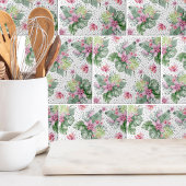 bladeren bloementropisch patroon tegeltje