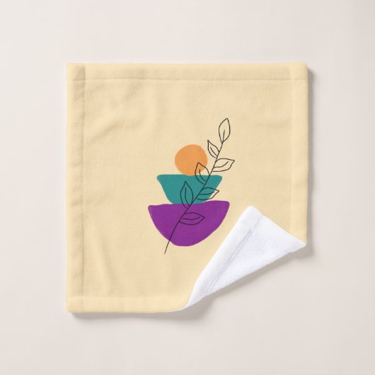 Bladeren boho illustratie bad handdoek (Wasdoekje)