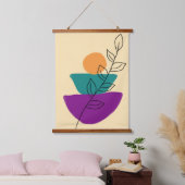 Bladeren boho illustratie hangend wandkleed (Slaapkamer)