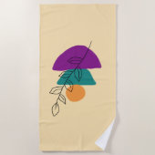 Bladeren boho illustratie strandlaken (Voorkant)