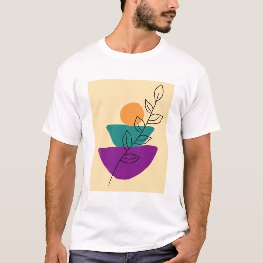 Bladeren boho illustratie t-shirt (Voorkant)