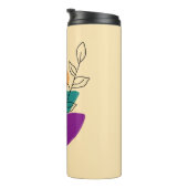 Bladeren boho illustratie thermosbeker (Geroteerd rechts)