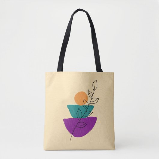 Bladeren boho illustratie tote bag (Voorkant)