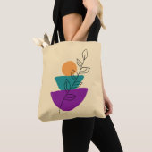 Bladeren boho illustratie tote bag (Dichtbij)
