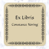 bladeren Bookplate Vierkante Sticker