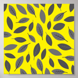 Bladeren boven Geel Poster