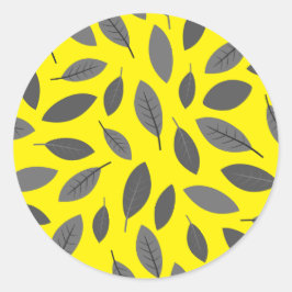 Bladeren boven Geel Ronde Sticker