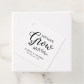 Bladeren bruiloft laat liefde groeien bedankjes labels (In situ)