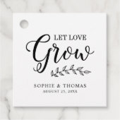 Bladeren bruiloft laat liefde groeien bedankjes labels (Voorkant)