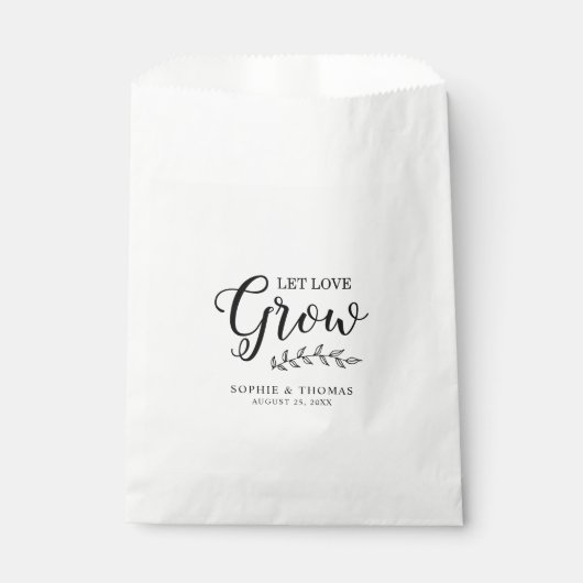 Bladeren bruiloft laat liefde groeien bedankzakje (Voorkant)