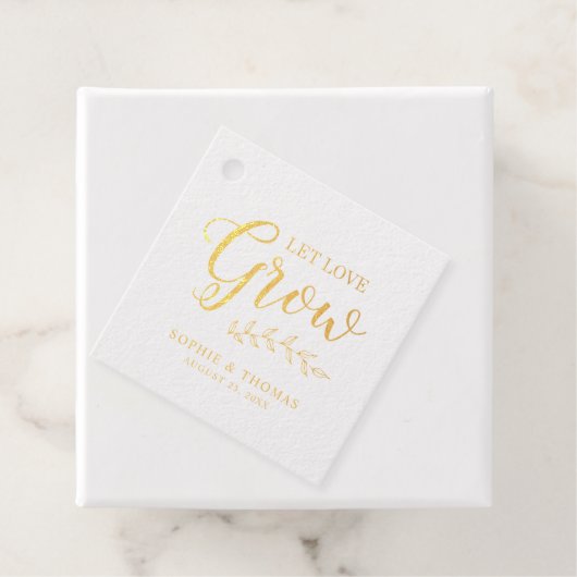 Bladeren bruiloft laat liefde groeien Folie Bedankjes Labels (Met doos)