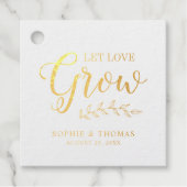 Bladeren bruiloft laat liefde groeien Folie Bedankjes Labels (Voorkant)