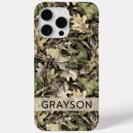 Bladeren Camouflage Gepersonaliseerd iPhone 15 Pro Max Hoesje