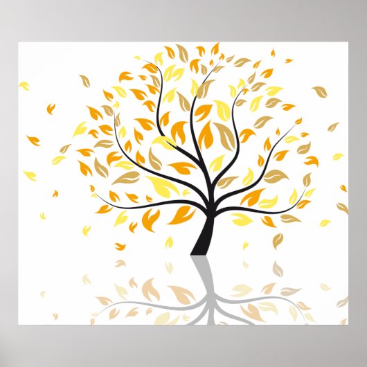 Bladeren die uit een boom vallen poster (Voorkant)