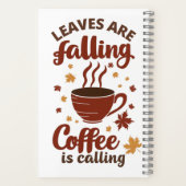 Bladeren die vallen, koffie die roept, herfst notitieboek (Achterkant)