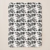 bladeren & divers script sherpa deken (Voorkant)