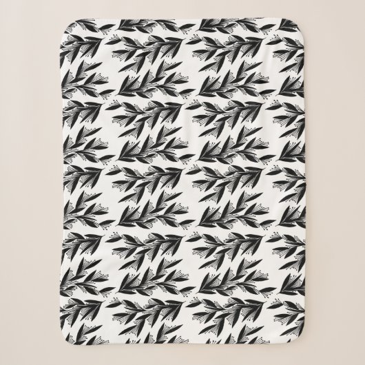 bladeren & divers script sherpa deken (Voorkant)