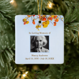 Bladeren elegant in liefdevolle herinnering begraf keramisch ornament