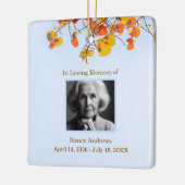 Bladeren elegant in liefdevolle herinnering begraf keramisch ornament (Links)