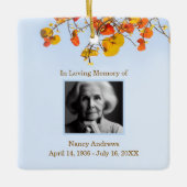 Bladeren elegant in liefdevolle herinnering begraf keramisch ornament (Voorkant)