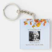 Bladeren elegant in liefdevolle herinnering begraf sleutelhanger (voorkant)