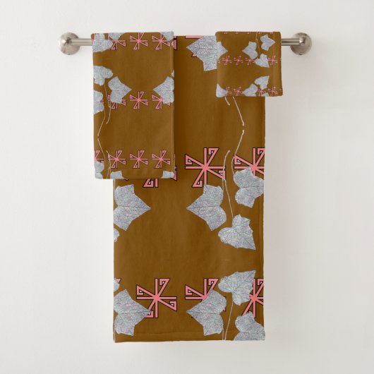 Bladeren En Asterisken Bruin  Bad Handdoek (Insitu)