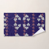 Bladeren En Asterisken Navy Blauwe  Bad Handdoek (Handdoek)