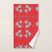 Bladeren en asterisken rood bad handdoek (Handdoek)