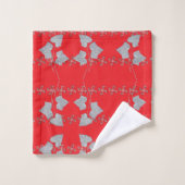 Bladeren en asterisken rood bad handdoek (Wasdoekje)