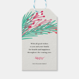 Bladeren en bessen cadeaulabel