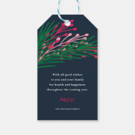 Bladeren en bessen cadeaulabel