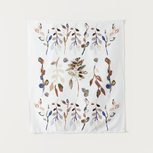 Bladeren en bessen Elegant Floral Wandkleed (Voorkant)