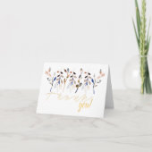 bladeren en bessen Elegant Waterverf Floral Bedankkaart (Voorkant)