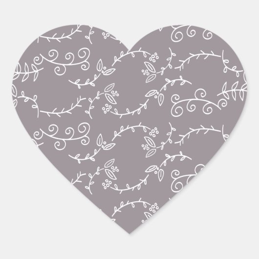 bladeren en bessen hart sticker (Voorkant)