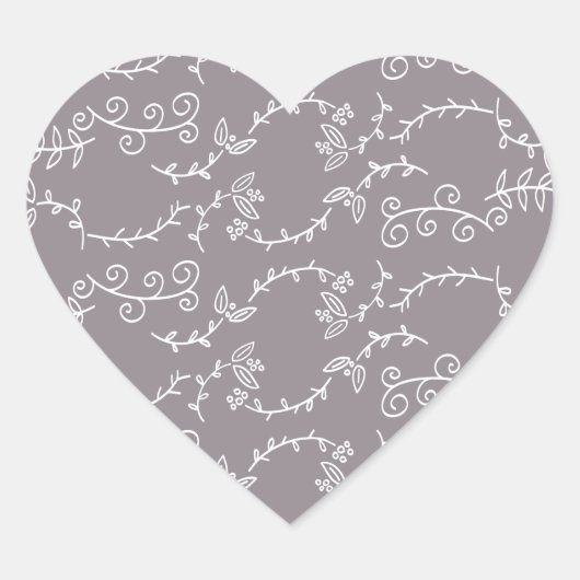 bladeren en bessen hart sticker (Voorkant)