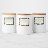 Bladeren en Bessen Kerst Warme Chocolademix Voedselcontainer Etiket (Flessen)
