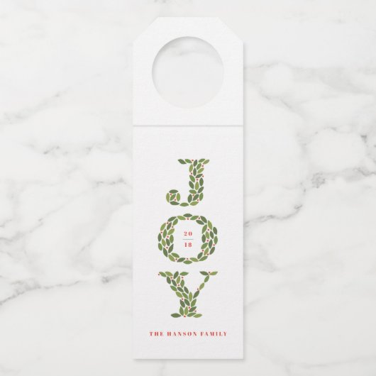 Bladeren en bessen Label met witte flesjes (Voorkant)