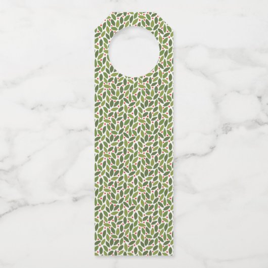 Bladeren en bessen Label met witte flesjes (Achterkant)