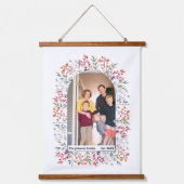 Bladeren en bessen met stoffige blauwe boardfamili hangend wandkleed (Voorkant)